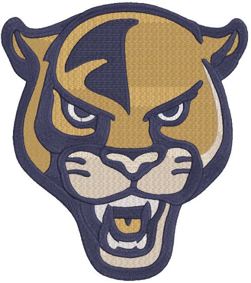 FIU Panthers Secondary snarling head logo embroidery design