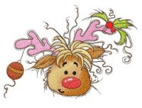 Let's decorate horns for Christmas embroidery design