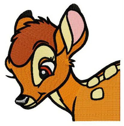 Mule deer Bambi machine embroidery design