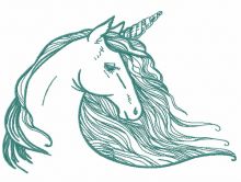 Mythical unicorn dreams embroidery design