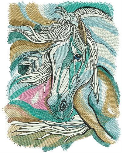 Horse spirit in my dreams machine embroidery design