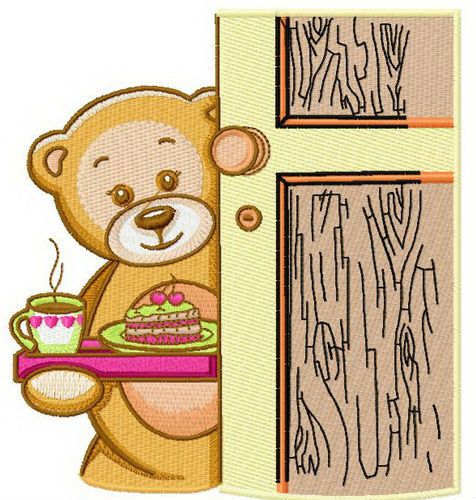 Teddy's tea time 2 machine embroidery design