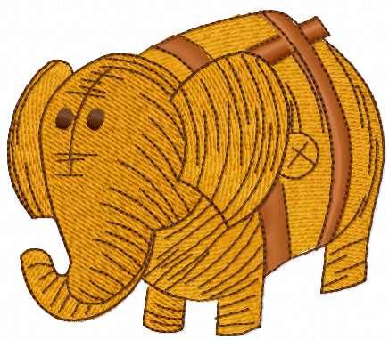 Wooden toy elephant free embroidery design