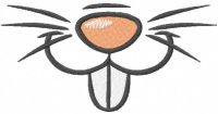 Cute bunny nose embroidery design
