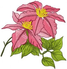 Red Clematis minister embroidery design