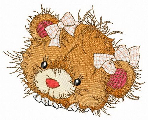 Rustic teddy bear machine embroidery design