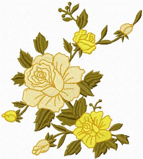 Yellow Rose free machine embroidery design