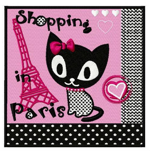 Shopping in Paris machine embroidery design