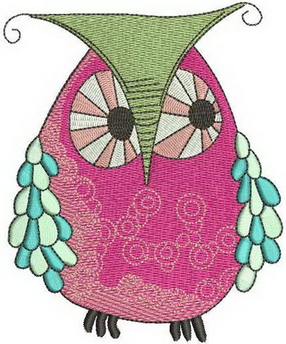 Bizarre owl machine embroidery design