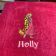 Embroidered towel with girl design