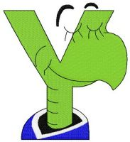 Dr. Seuss alphabet letter Y embroidery design