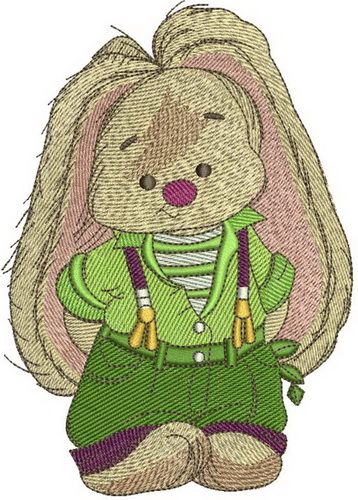 Bunny Mi the gardener machine embroidery design