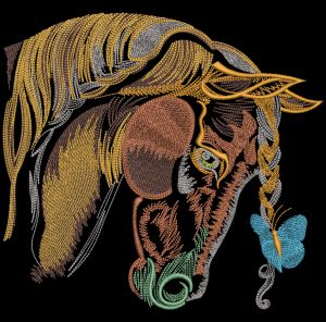 Sad horse embroidery design