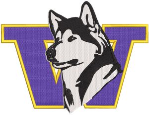 Washington Huskies logo embroidery design