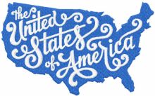 The United States of America embroidery design