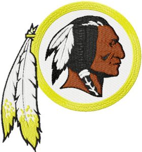 Washington Redskins logo embroidery design