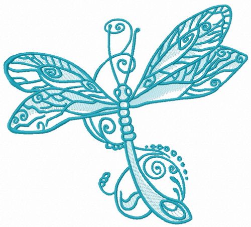 Fancy dragonfly 2 machine embroidery design