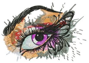 Winged eye embroidery design