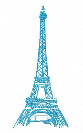 Eiffel Tower machine embroidery design      