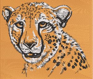 Cheetah big cat embroidery design