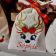 Embroidered gift  pouch with reindeer design