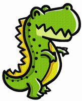 Smiling tyrannosaurus embroidery design