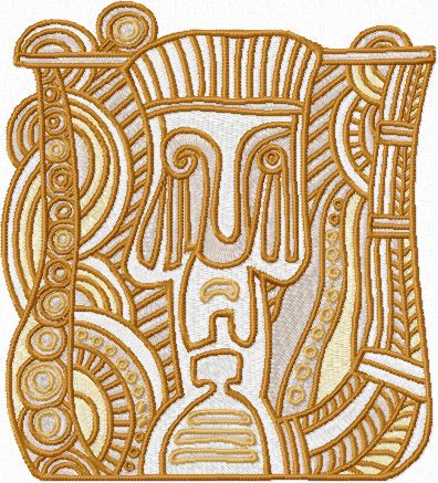 Australian totem machine embroidery design