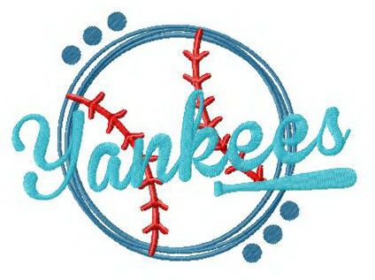 Yankees funny fan logo machine embroidery design
