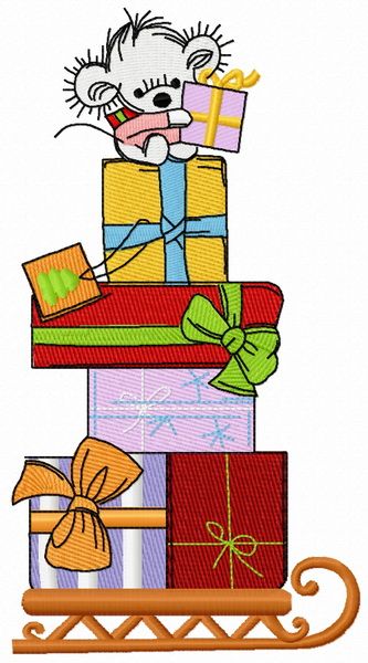 Christmas presents 2 machine embroidery design