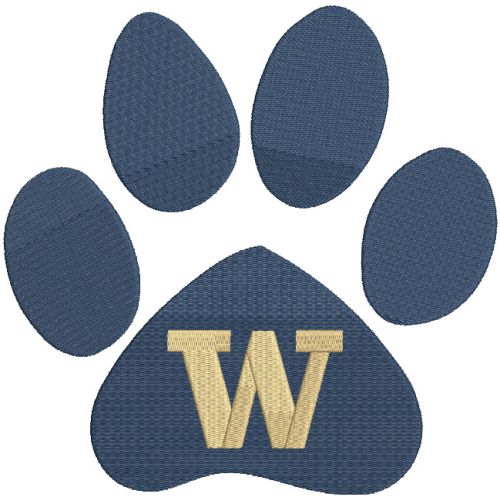 University of Washington Huskies logo embroidery design