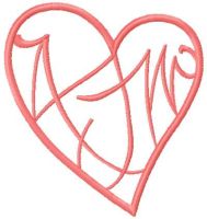 Pink tribal heart embroidery design