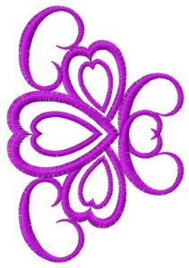 Decoration with hearts embroidery design