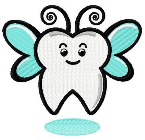 Tooth fairy machine embroidery design
