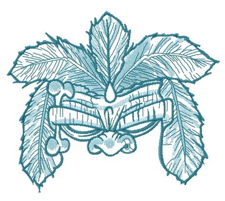 Totem mask machine embroidery design