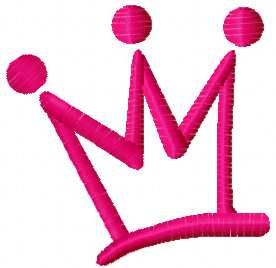 pink crown free embroidery design