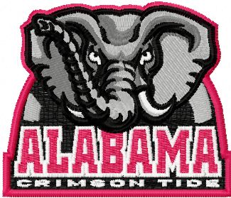 Alabama University logo for caps machine embroidery design