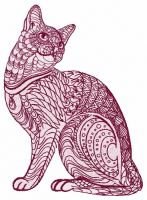 Mosaic cat 4 embroidery design