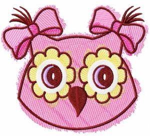 Owl color sketch embroidery design