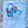 Bath towel with circus elephant embroidery design