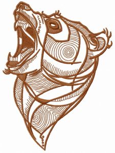 Bear roars 2 embroidery design
