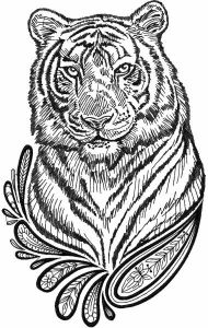 Tiger black and white sketch