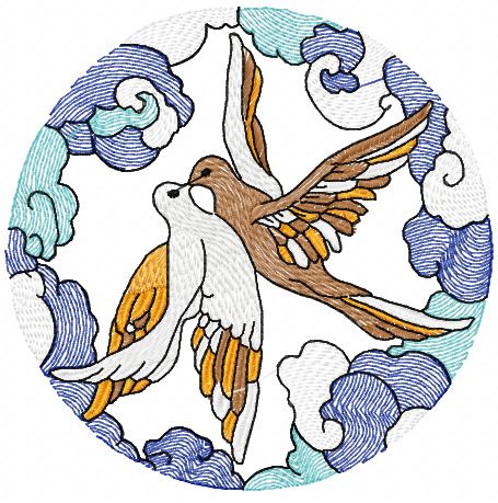 Loving birds free embroidery design