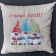 Embroidered cushion for winter holiday home decoration