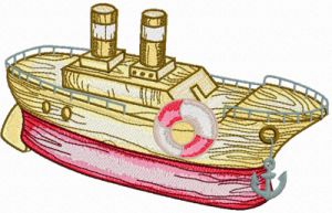 Wooden Boat embroidery design