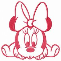 Minnie crawls embroidery design