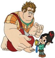 Ralph and Vanellope von Schweetz embroidery design