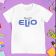 t-shirt with Elio logo embroidery design
