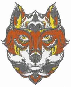 Fox in the mask embroidery design