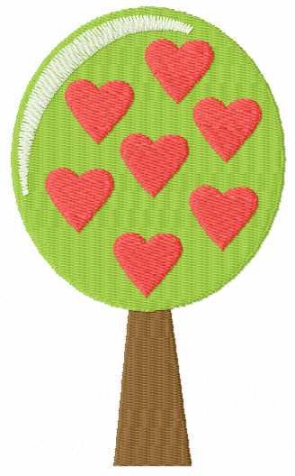 Tree of love free machine embroidery design