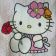 Embroidered Hello kitty with rose